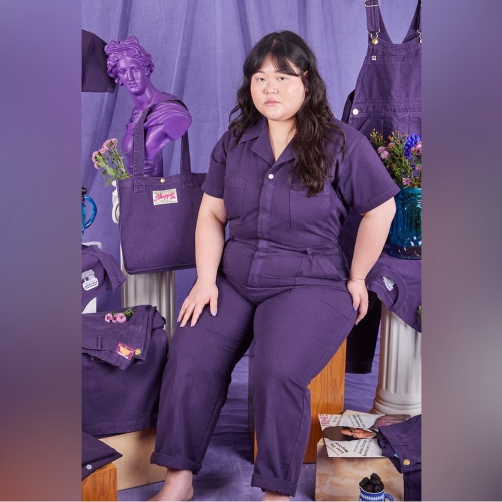 Big Bud Press Purple Jumpsuit Wide-Leg Sleeveless 1XL